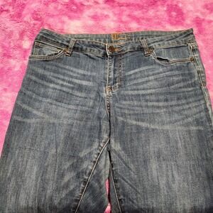 KUT from the Kloth Jeans Women's Size 14 Mid Rise Bootcut‎ Blue Stretch Denim